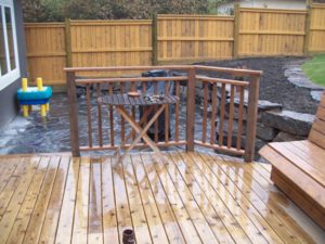 Deck Railing and Backyard Fence in Decks and Fences by European Garden Design Calgary